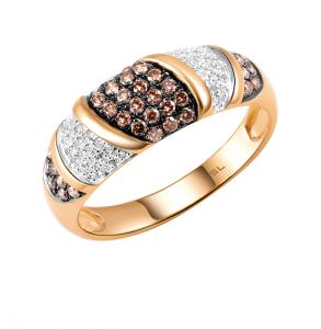 Золотое кольцо с коньячными бриллиантами