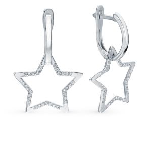 серебряные серьги с фианитами