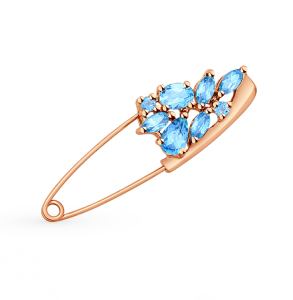 золотая брошь с топазами SOKOLOV 740113*