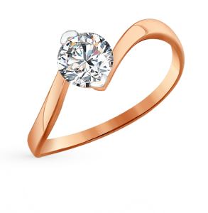 золотое кольцо с фианитами SOKOLOV 81010219*