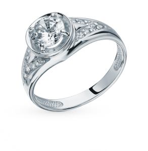 серебряное кольцо с фианитами