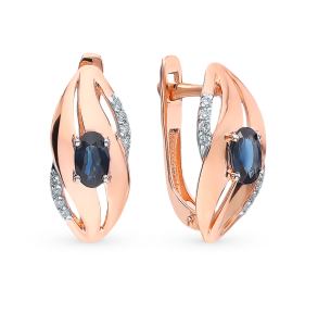 золотые серьги с сапфирами и бриллиантами