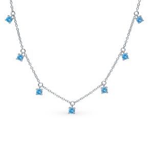 серебряное шейное украшение с фианитами