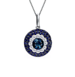 золотая подвеска с сапфирами и бриллиантами