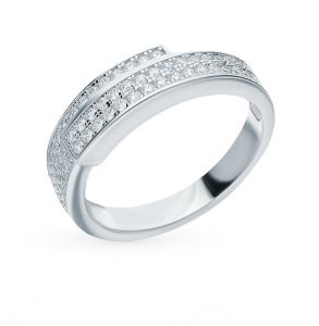 серебряное кольцо с фианитами