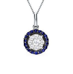 золотая подвеска с сапфирами и бриллиантами