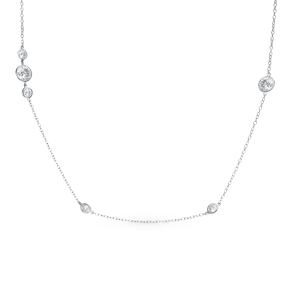 серебряное шейное украшение с фианитами