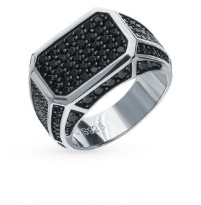 серебряное кольцо с фианитами