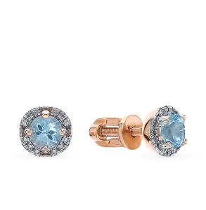 золотые серьги с топазами и бриллиантами