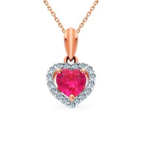 золотая подвеска с рубинами и бриллиантами