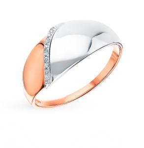 золотое кольцо с фианитами