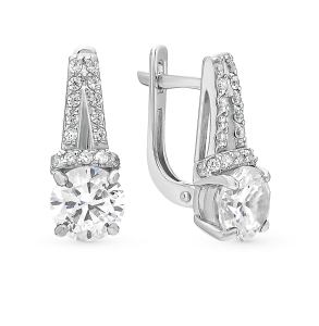 серебряные серьги с фианитами