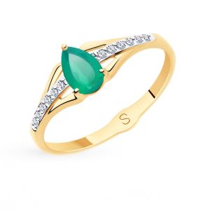 золотое кольцо с агатом SOKOLOV 715615*