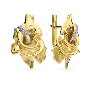 золотые серьги с бриллиантами