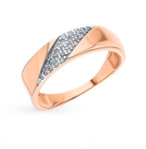 золотое кольцо с фианитами