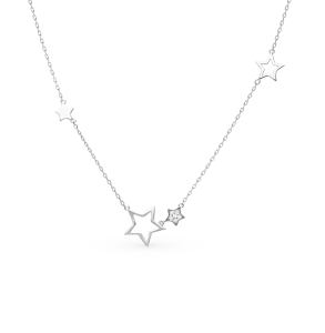 серебряное шейное украшение с фианитами