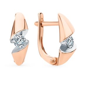 золотые серьги SUNLIGHT «Бриллианты Якутии»