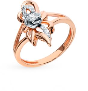 золотое кольцо с бриллиантами