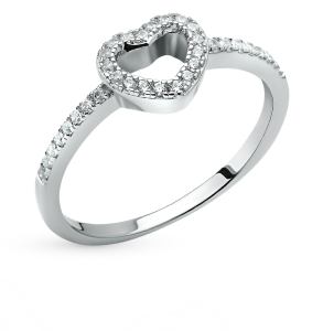 серебряное кольцо с фианитами