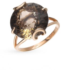 золотое кольцо с раухтопазами