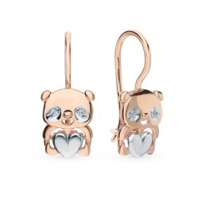 золотые серьги с фианитами