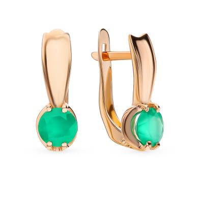 Золотые серьги с агатом