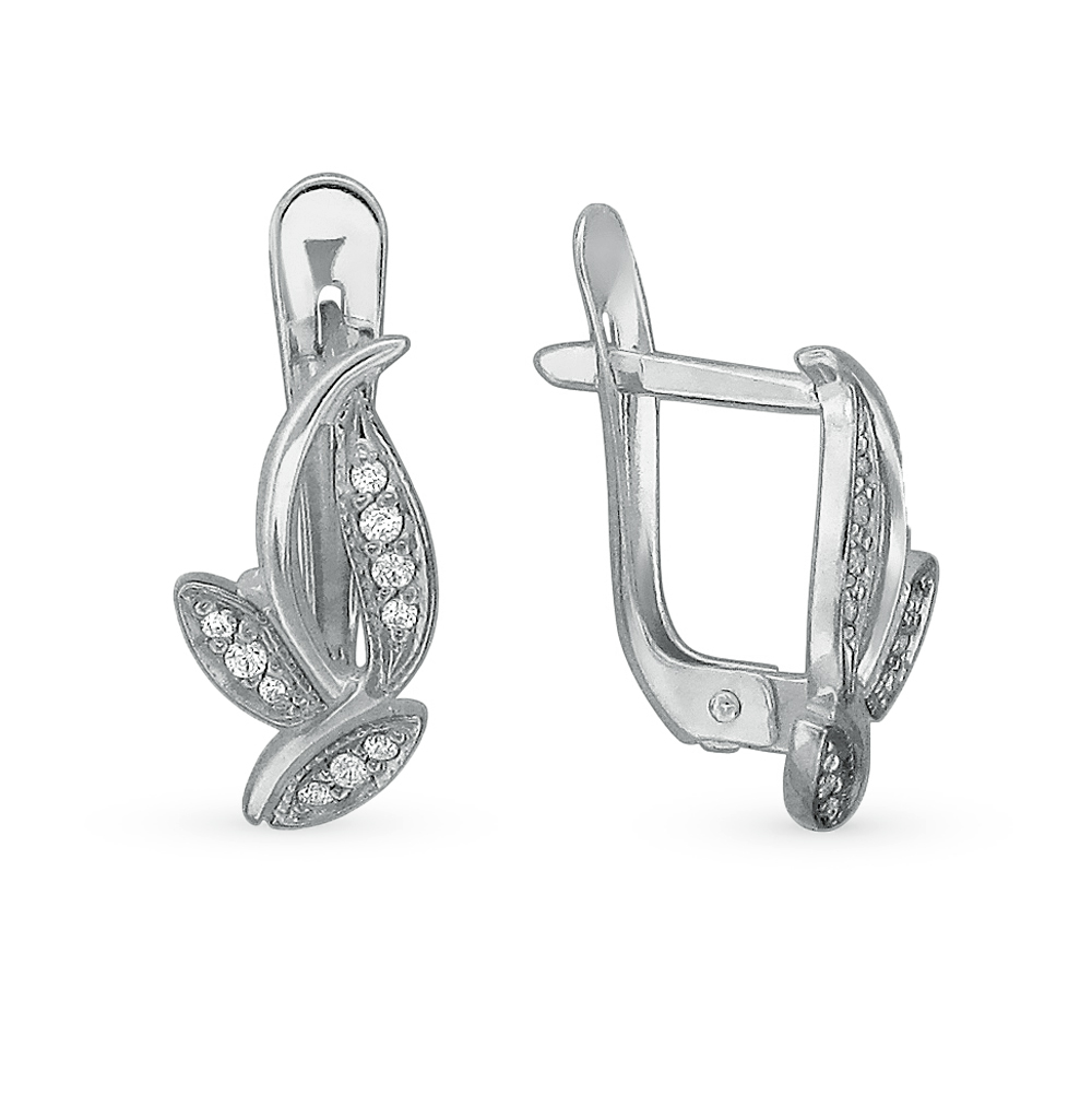 Золотые серьги с фианитами