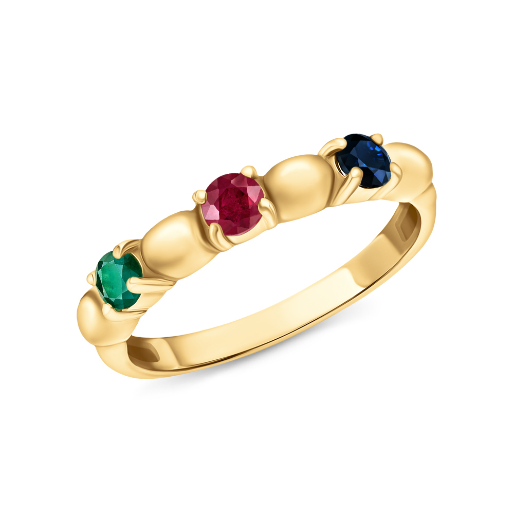 Фото «Серебряное кольцо с изумрудами, сапфирами и рубинами»