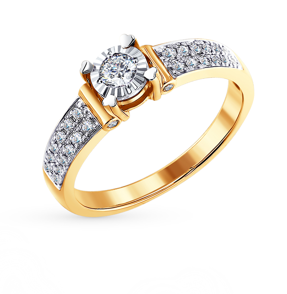 Фото «Золотое кольцо с бриллиантами SOKOLOV 1011115»
