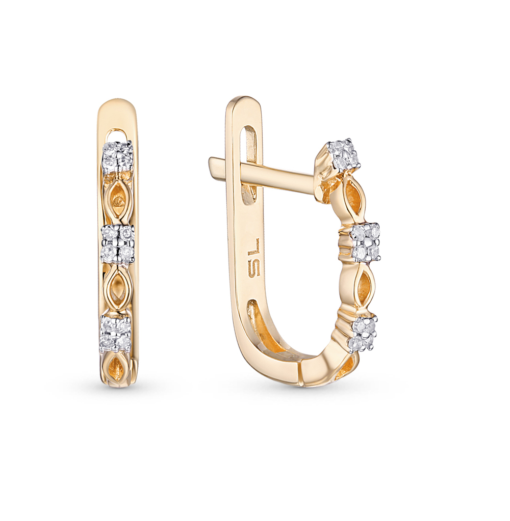 Золотые серьги с бриллиантами в Екатеринбурге
