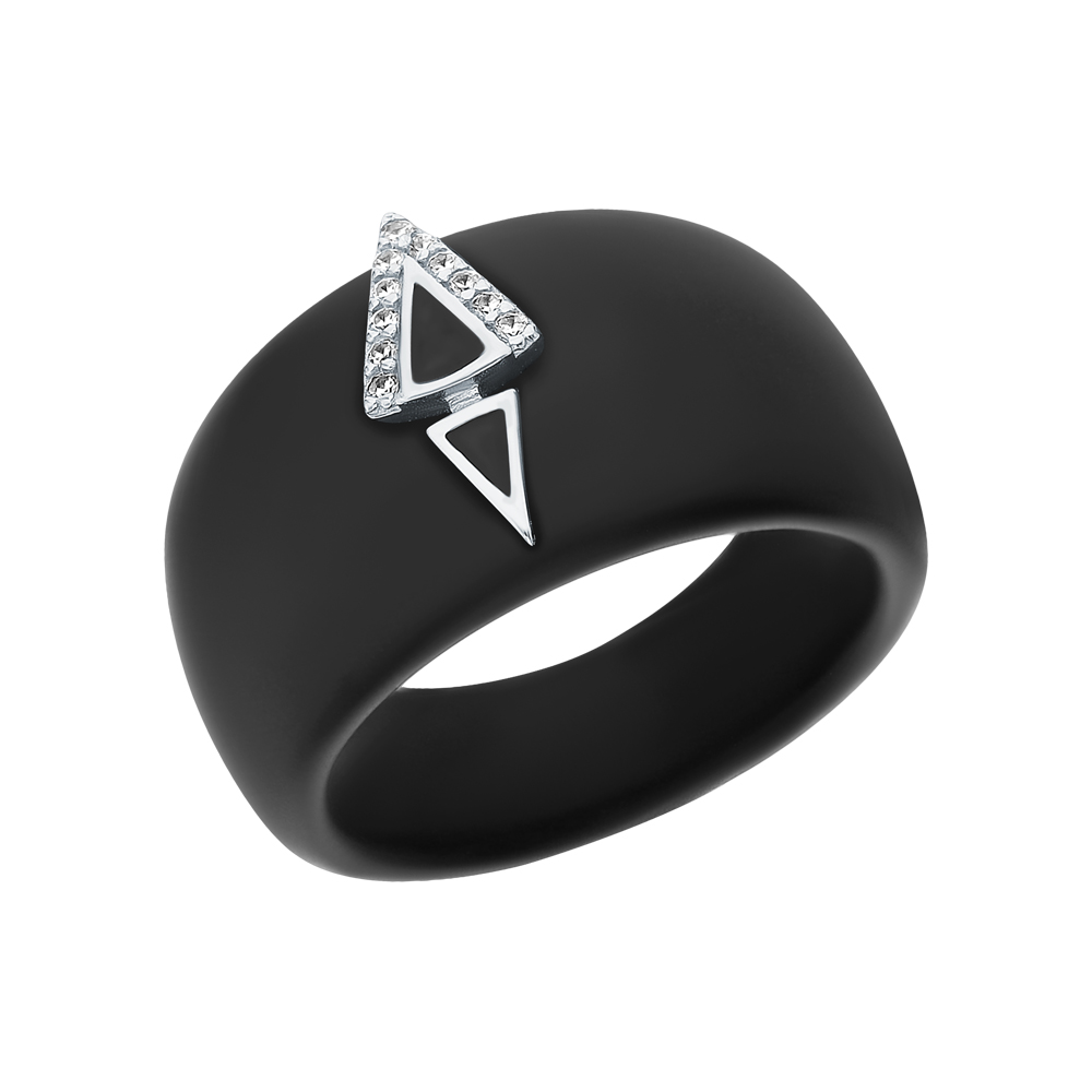 Серебряное кольцо с эмалью, кубическим цирконием и керамикой в Ростовe-на-Дону