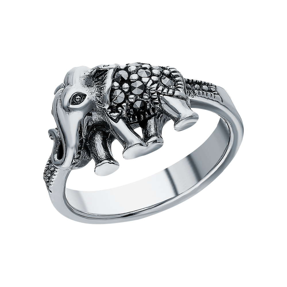 Серебряное кольцо с марказитами swarovski в Екатеринбурге