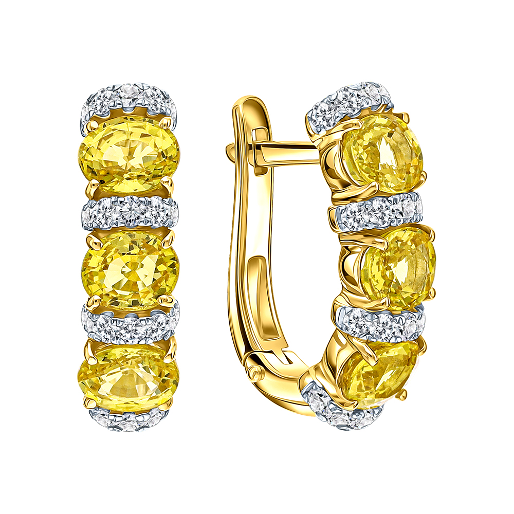 Фото «Золотые серьги с сапфирами и бриллиантами»