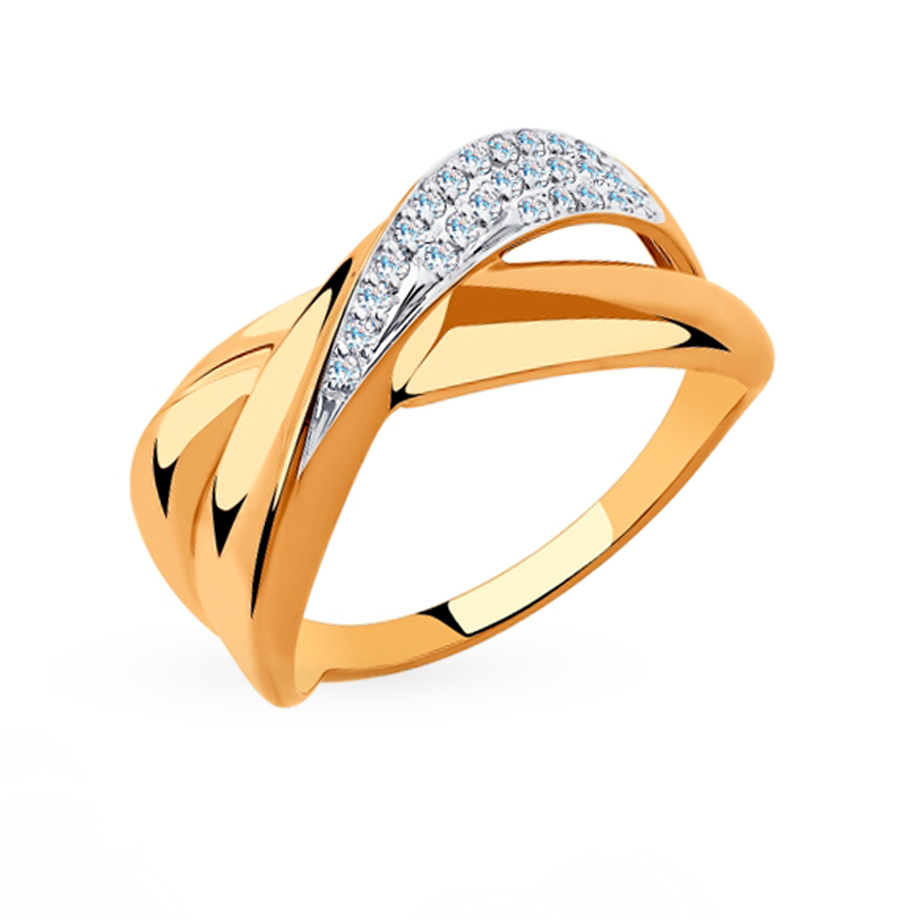 Золотое кольцо с фианитами SOKOLOV 018286 в Екатеринбурге