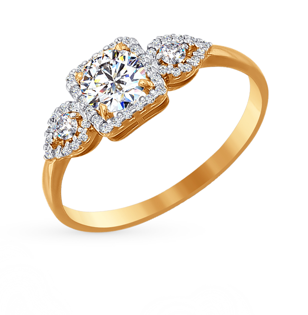 Золотое кольцо с фианитами SOKOLOV 81010196* в Санкт-Петербурге