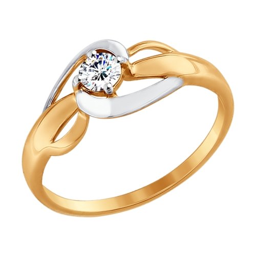 Фото «Золотое кольцо с фианитами SOKOLOV 017441*»