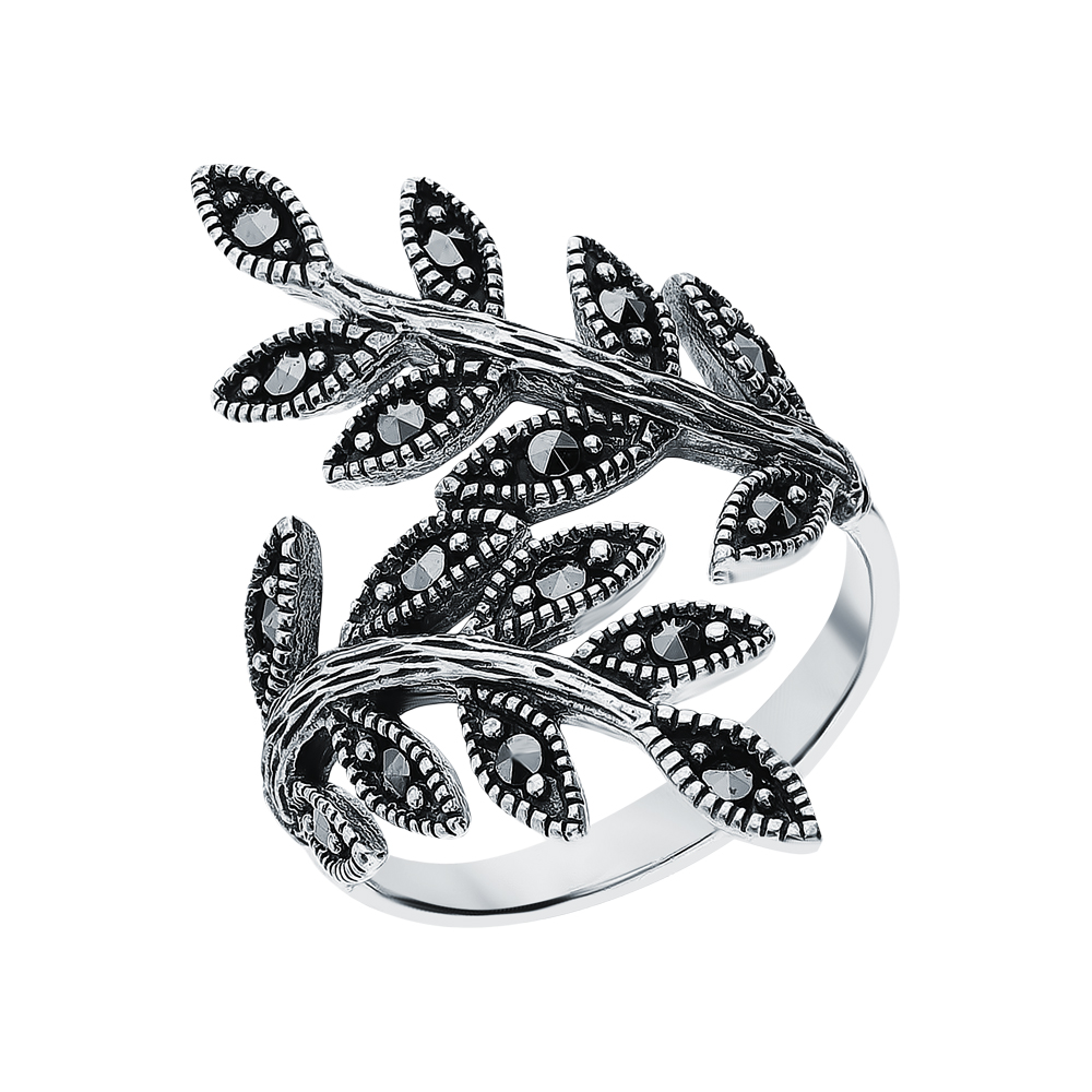 Серебряное кольцо с марказитами swarovski в Краснодаре