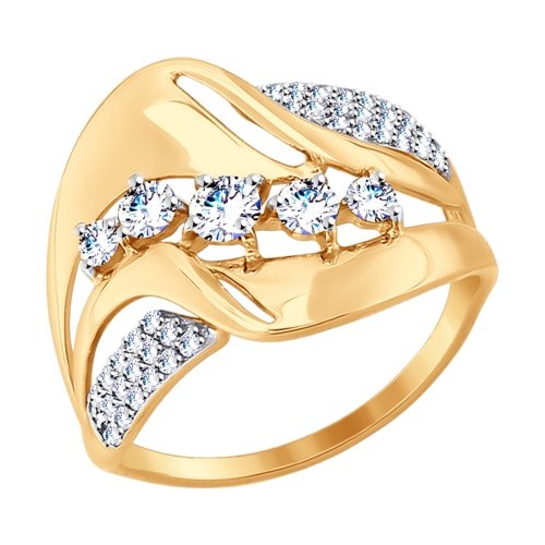 Золотое кольцо с фианитами SOKOLOV 017521 в Санкт-Петербурге