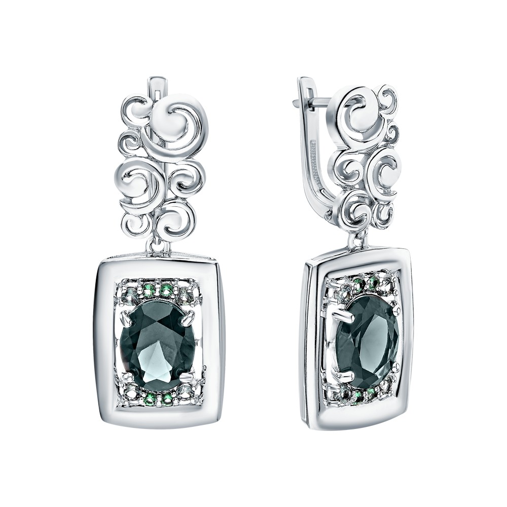 Серебряные серьги с ювелирными кристаллами в Самаре