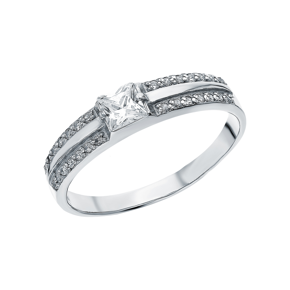 Фото «Серебряное кольцо с фианитами и ювелирными кристаллами»