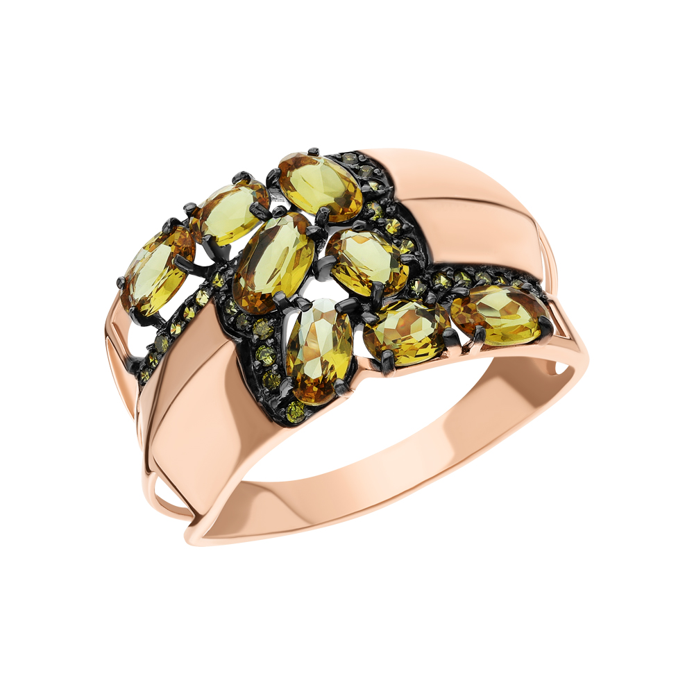 Золотое кольцо с фианитами и султанитами в Самаре
