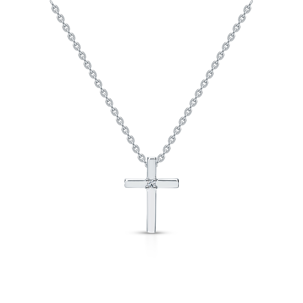 Серебряное шейное украшение с бриллиантом природным в Ростовe-на-Дону