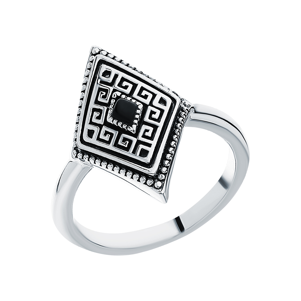 Серебряное кольцо с эмалью и агатом в Краснодаре