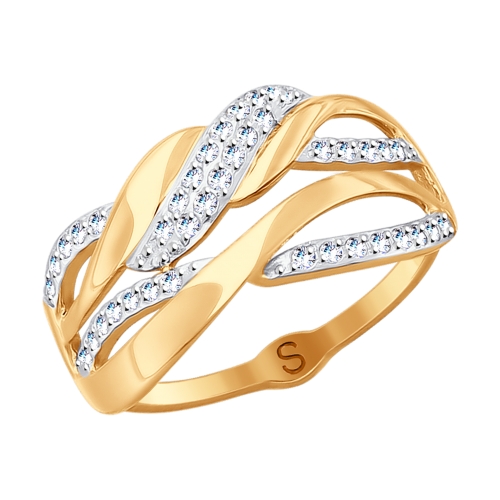 Фото «Золотое кольцо с фианитами SOKOLOV 017906*»