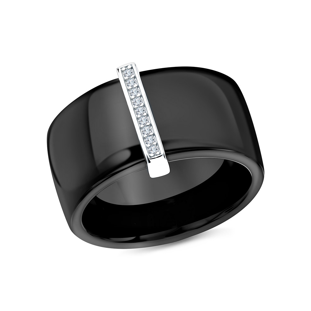 Керамическое кольцо с фианитами в Самаре