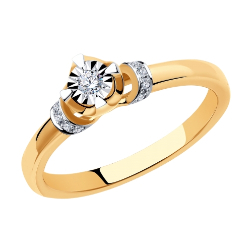 Золотое кольцо с бриллиантами SOKOLOV 1011074 в Новосибирске