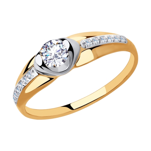 Золотое кольцо с фианитами SOKOLOV 018249 в Екатеринбурге