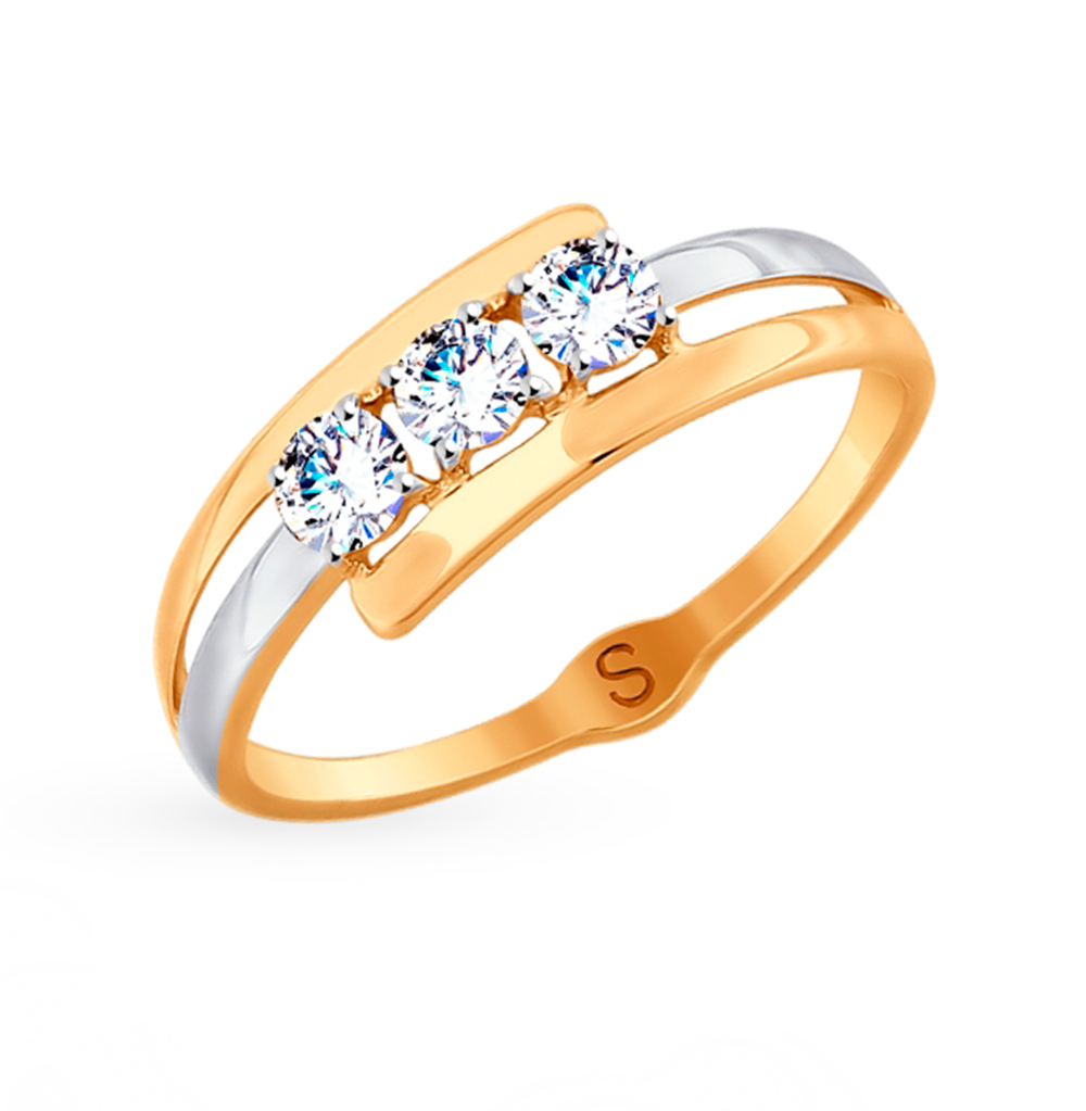 Золотое кольцо с фианитами SOKOLOV 017900 в Краснодаре