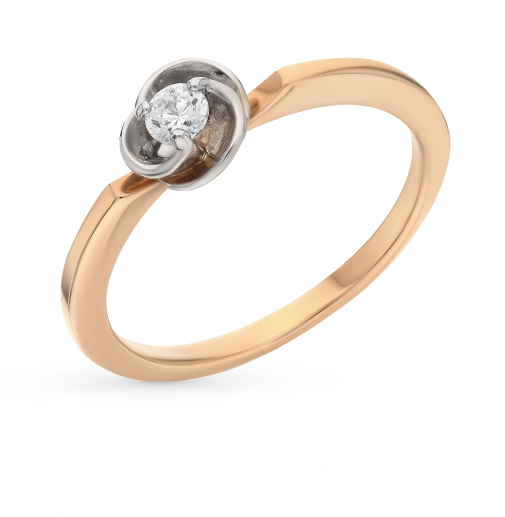 Золотое кольцо с фианитами