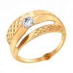 Фото «Золотое кольцо с фианитами SOKOLOV 017719*»